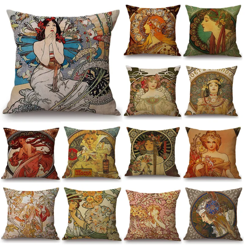 

Sofa Cushion Beautiful Girl Pattern Pillowcase Pillowcase Bedroom Decor 45*45cm Linen Pillowcase Buffalo Check Decor Cojines