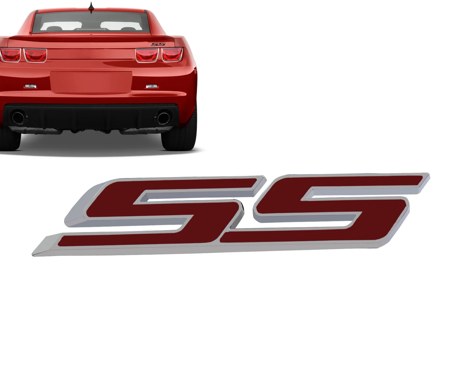 Хромированная красная наклейка SS для крышки багажника Camaro Impala 2010 2015|Наклейки на
