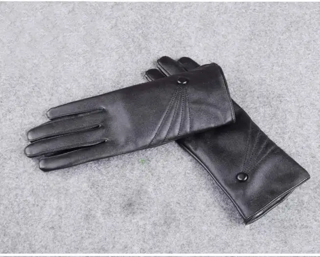 

Luxurious Women Girl Leather Winter Super Warm Gloves Cashmere Women Stretch Satin Gloves Ladies Elegant Vintage Evening Party