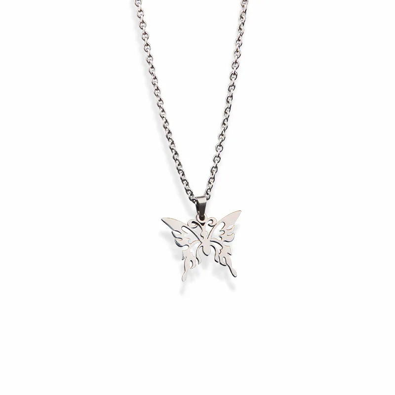 

Cuban Link Butterfly Necklace Chain,Cute Korean Fashion Necklace For Women，Boho Women Hip Hop Streetwear，Steampunk Necklaces.
