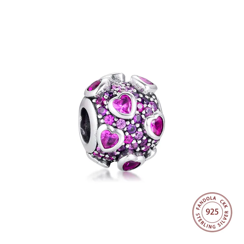 Взрывные любовные подвески из стерлингового серебра 925 пробы разноцветные CZ