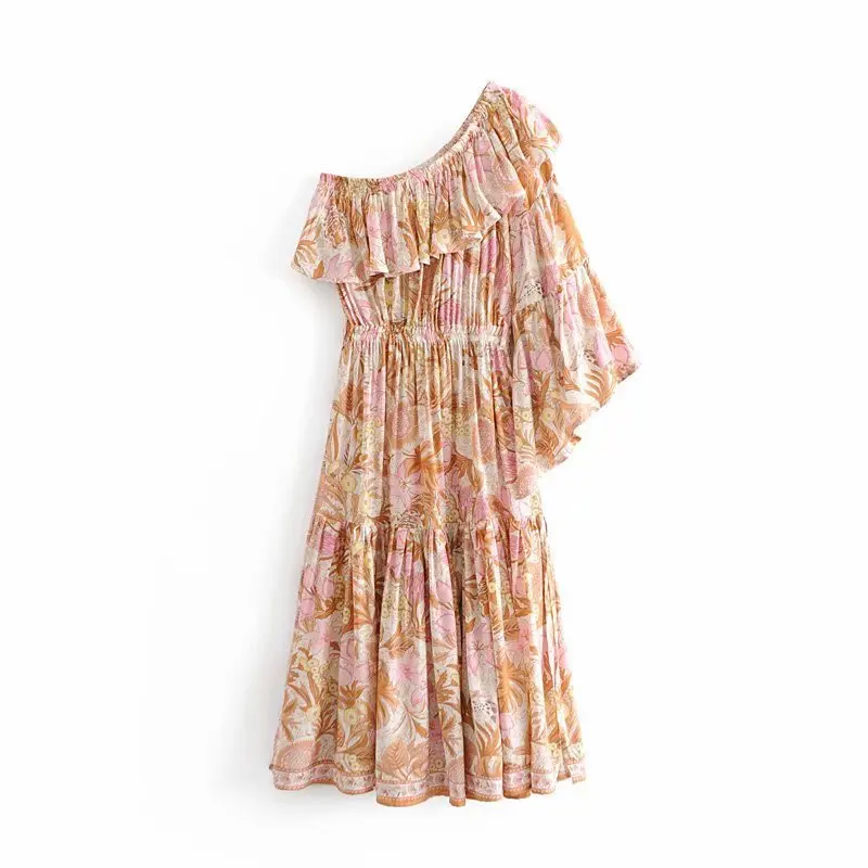 TEELYNN boho платье из вискозы с цветочным принтом летнее сексуальное нестандартный