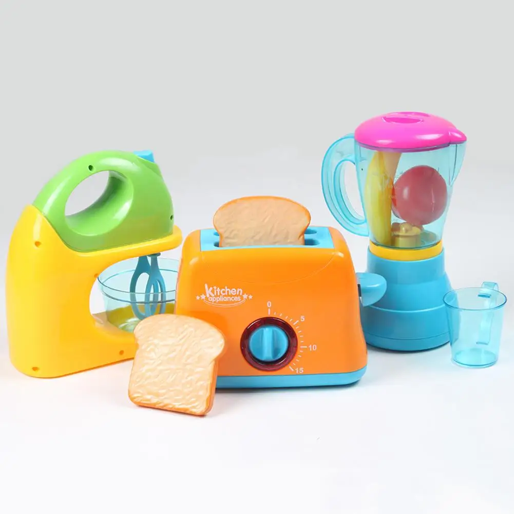

Моделирование кухонных приборов блендер тостер миксер со светодиодной ролевые игры игрушка Детские образовательные игрушки для детей, подарок на день рождения