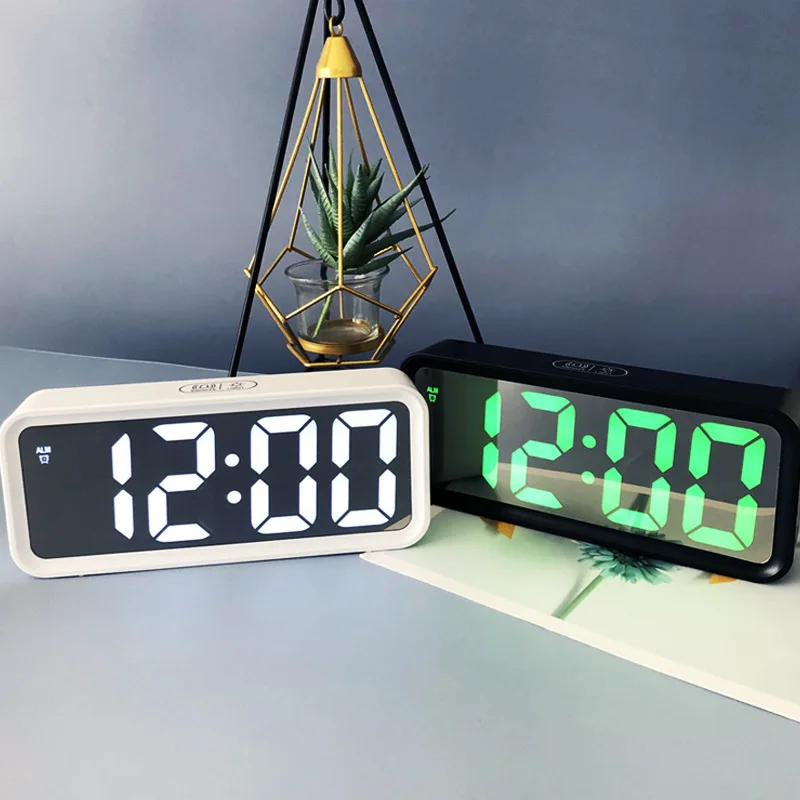 

Alarm Clock Large Numbers Display Alarm Clocks Snooze LED Electronic Digital Table Clocks with Temperature Modern Home Decor