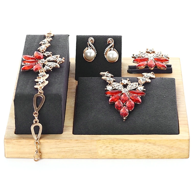 

Bamboo Wood Jewelry Display Tray Jewelry Set Storage Display Counter