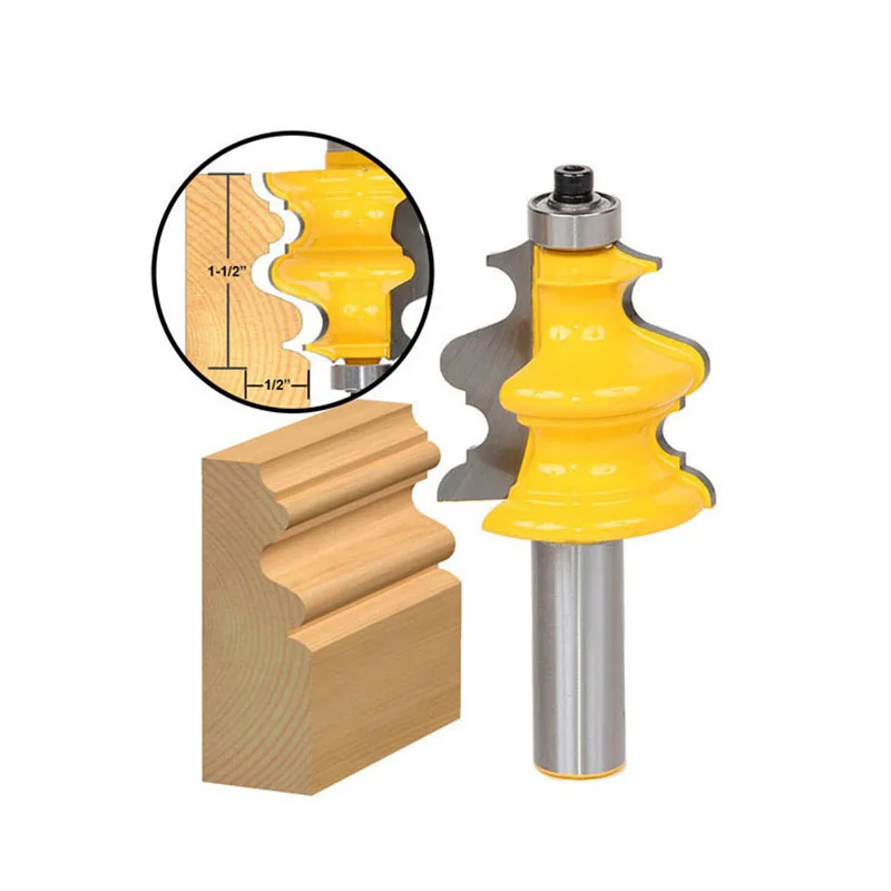 

1 Pcs 1/2'' Shank 3-tooth T-type Blade Cutter Panel Cabinet Router Bits Set Milling cutter Power Tools Door knife Wood Cutter