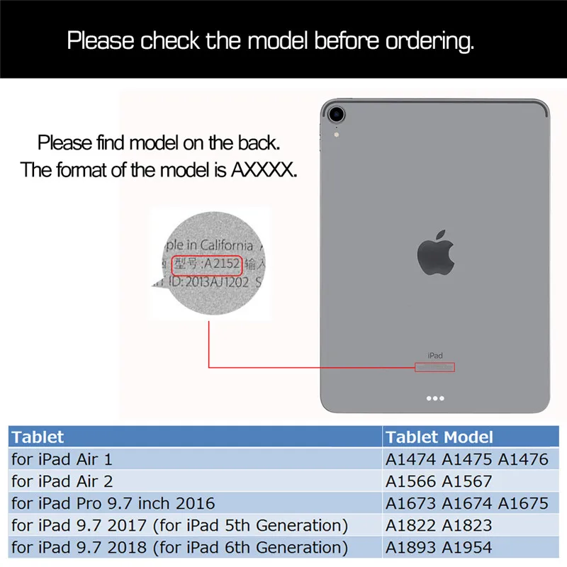 Чехол для iPad Pro 9 7 дюйма 2016 A1673 1674 A1675 умный чехол из искусственной кожи ipad 2017 2018 6