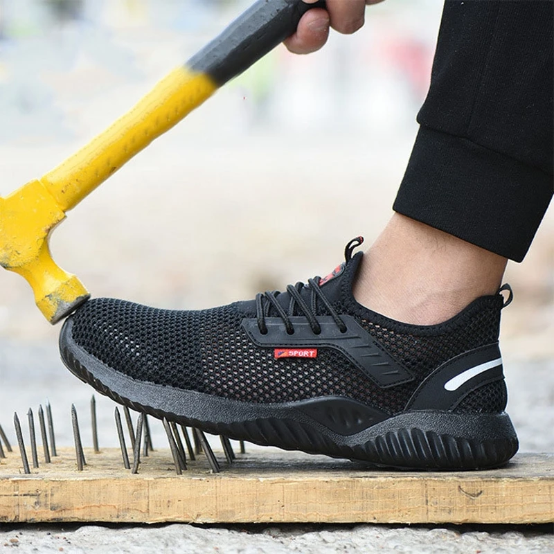 Мужские ботинки со стальным носком с защитой от проколов и скольжения защитная