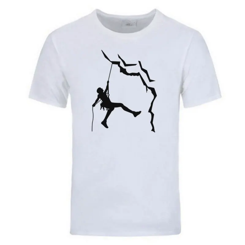 Мужская футболка с коротким рукавом летняя хлопковая Футболка принтом Funny Mountain