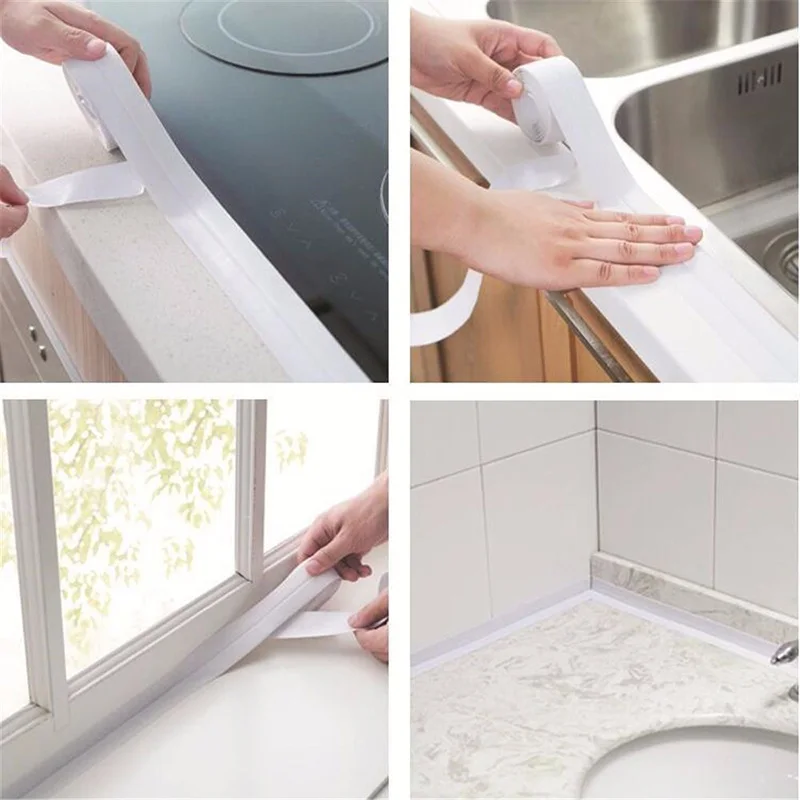 

3.2m Kitchen Waterproof Tape Sink Bathroom Sealing Tape Self-adhesive Waterproof Wall Stickers Bathroom Anti-mold Adhesive Tape