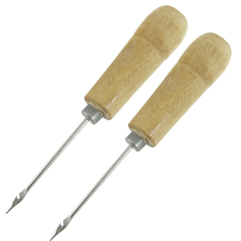 

2 Pcs Wooden Handle Sewing Awl Speedy Hand needleer