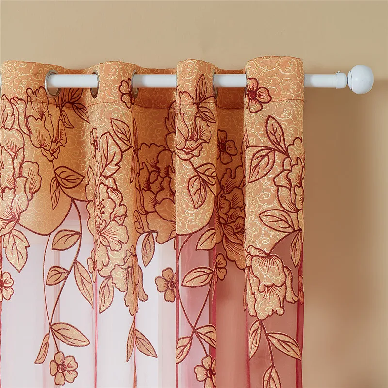 yokistg modern luxury embroidered sheer curtains for living room bedroom kitchen door tulle curtains drapes window treatments free global shipping