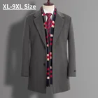 Новый зимний мужской шерстяной Блейзер большого размера 9XL 8XL свободная плотная теплая деловая повседневная шерстяная куртка мужская верхняя одежда