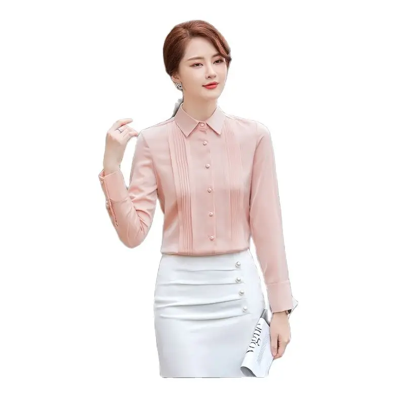 Изысканная белая рубашка осень 2021 женские дизайнерские городские элегантные