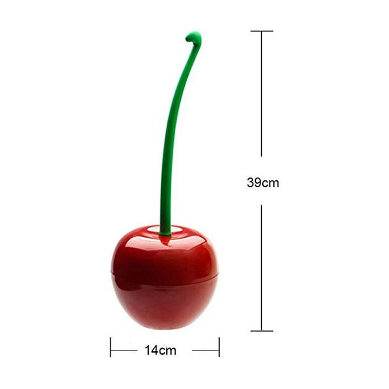 Household Creative Cute Cherry Shape Long Handle Soft Hair Toilet Brush Set No Dead Corners Cleaning Home Bathroom WC Supplies | Дом и сад