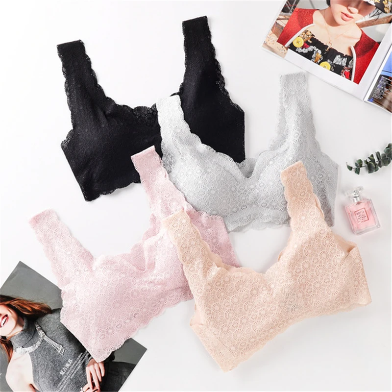 Мягкий бюстгальтер без косточек шелковое нижнее белье пуш ап жилет швов мягкая