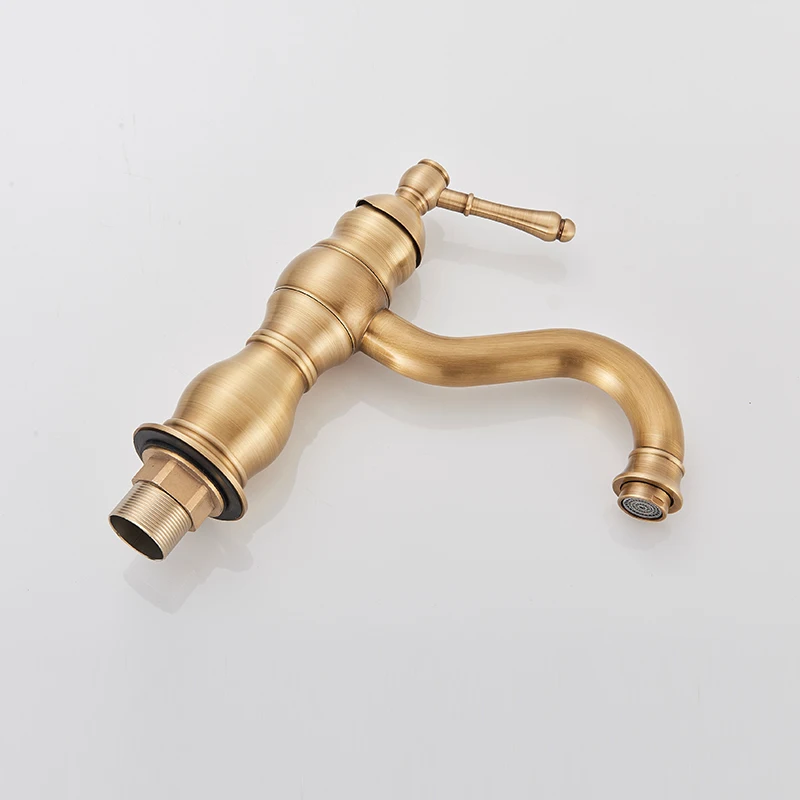 Античный Латунный Смеситель Для Ванной Комнаты С Одной Ручкой Высокий И Короткий