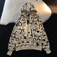 vintage high street hooded preppy style women sweatshirts harajuku ulzzang cartoon embroidery hoodies korean streetwear hoodie