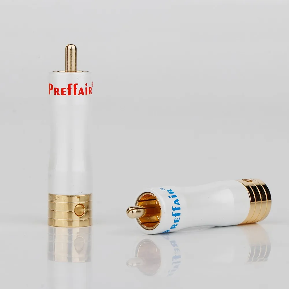Preffair 4xR1704 RCA штепсельная вилка аудио видео в линии адаптер позолоченный без пайки