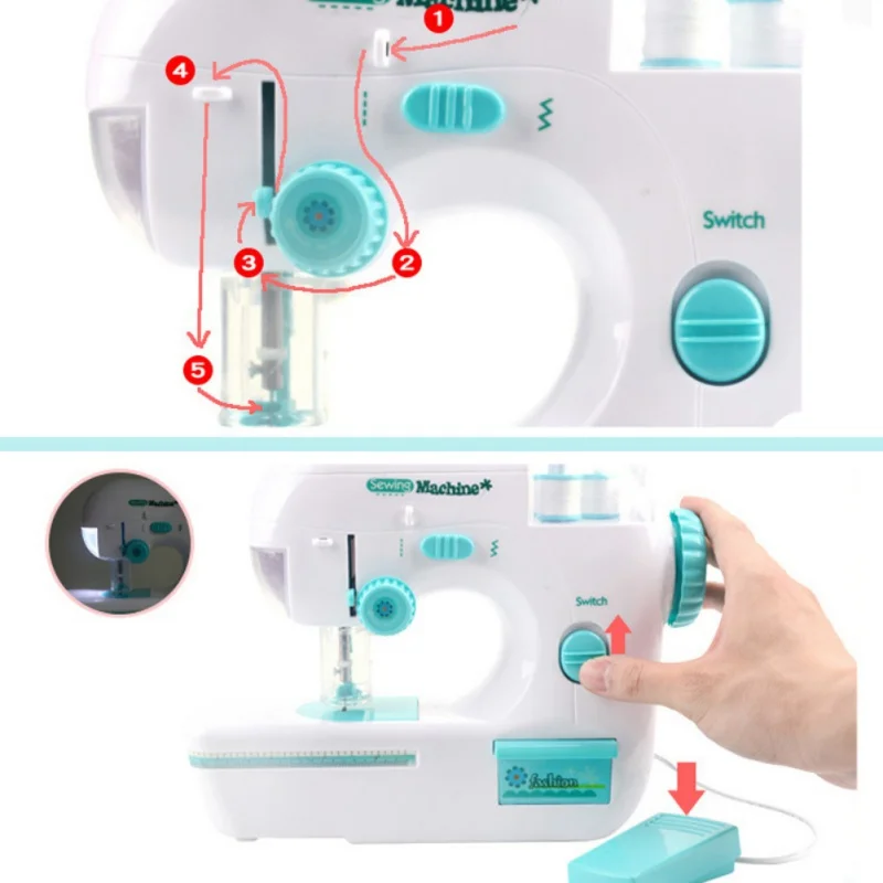 

Portable Sewing Machine Kids Handheld Sewing Machine Electric Stitch Household Repair Tool Kit 1 Set