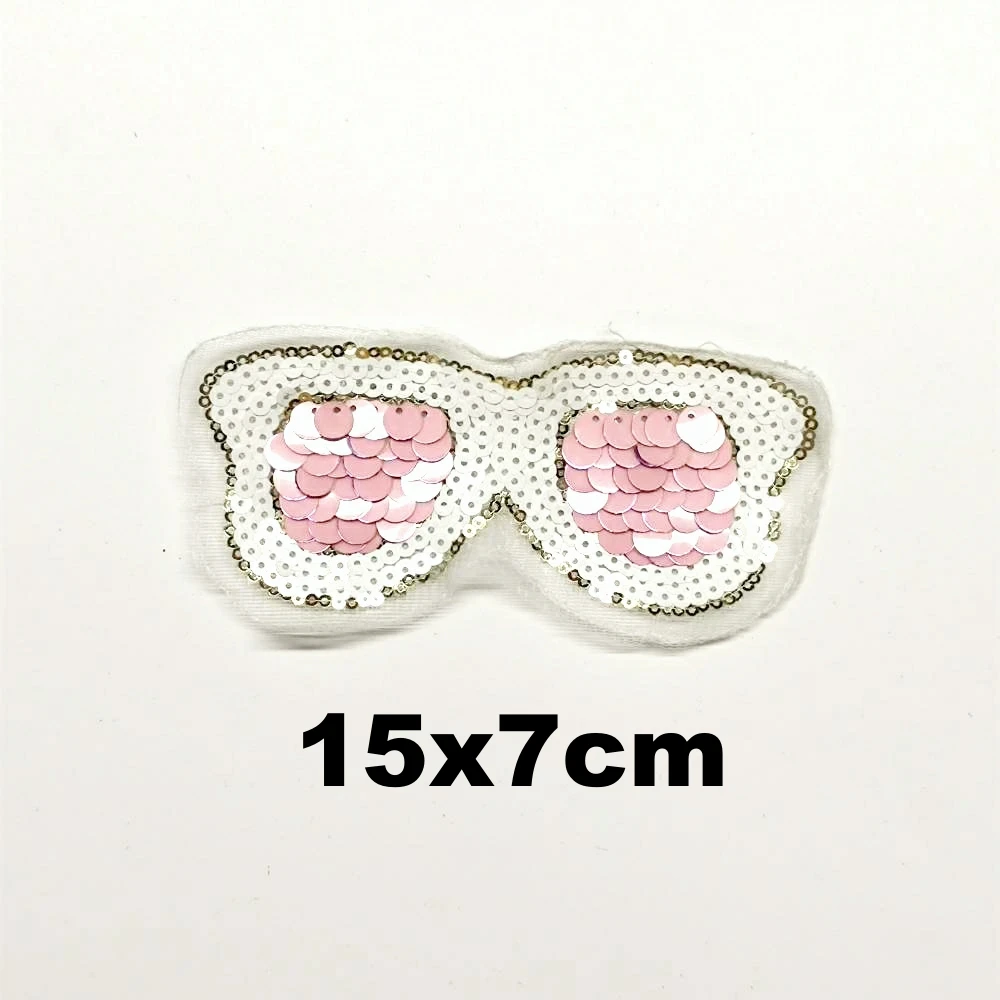 

large embroidery big glasses cartoon patches EE-3432