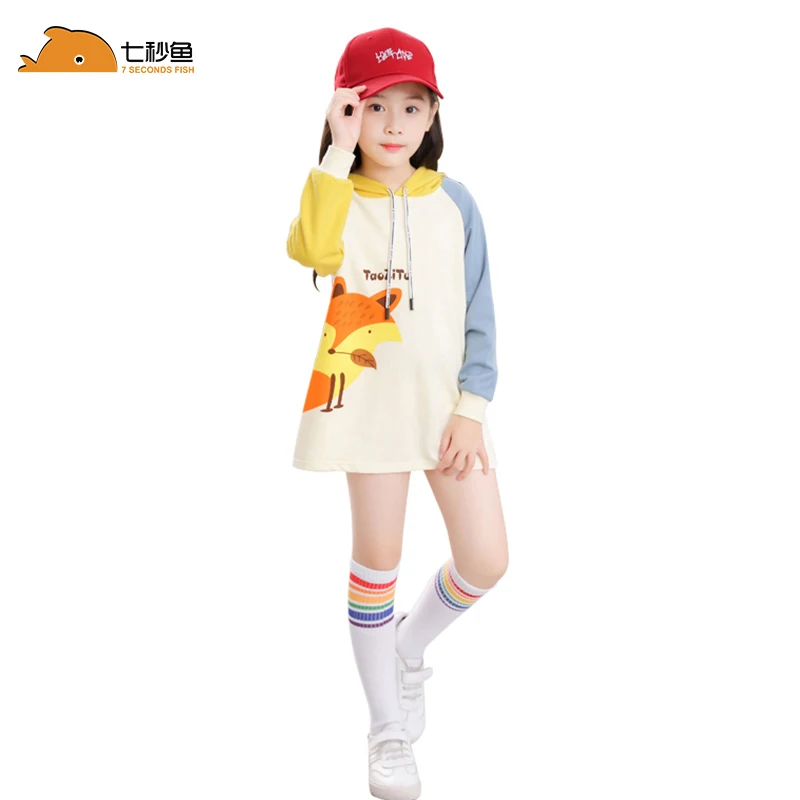 

Girls Long Sleeve Tops 2022 Spring Cartoon Print Toddler Baby Hoodies 2-8 Year Tee T-shirt Cotton Children Autumn Outfit