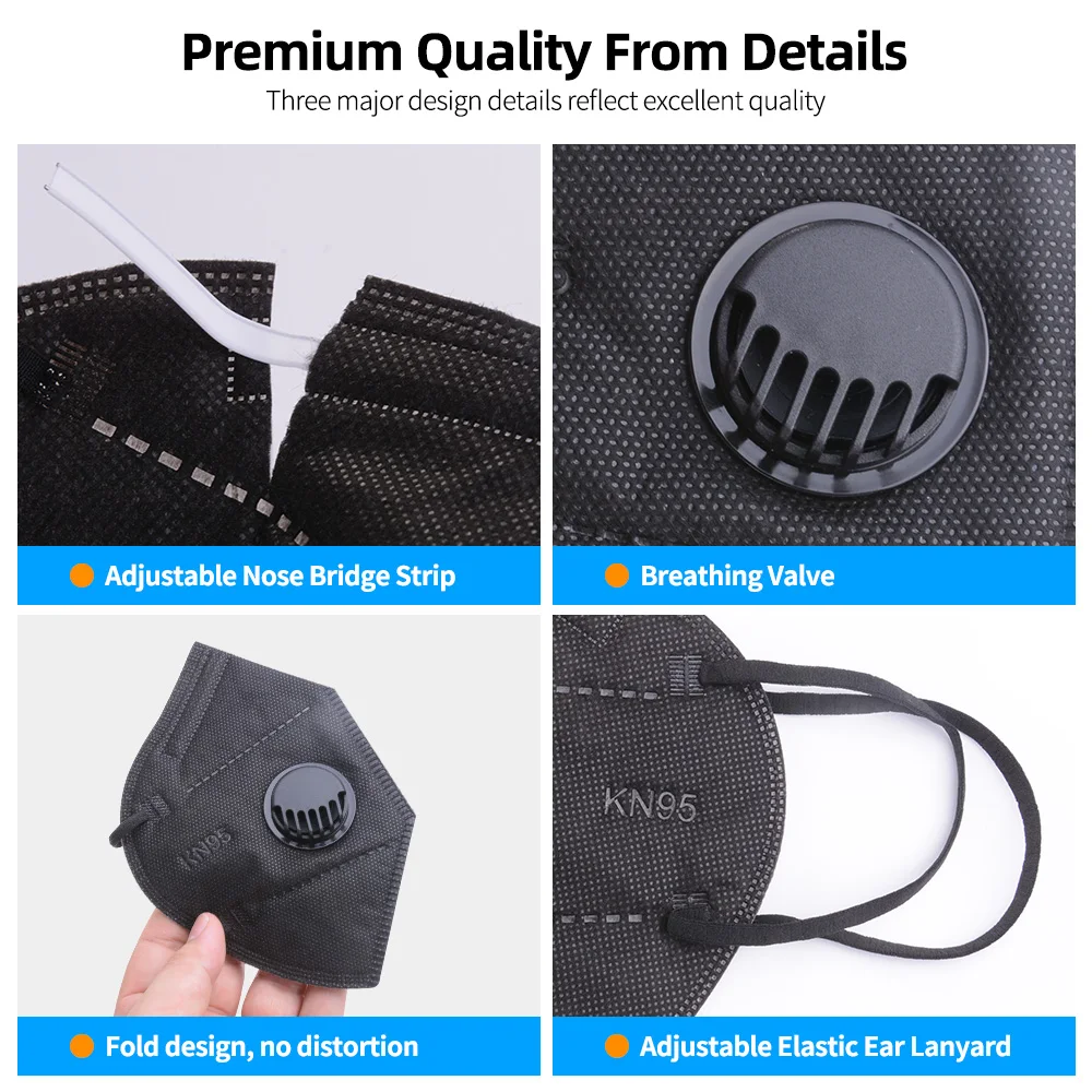 

Reusable KN95 FFP2 Face Masks Respirator With Valve Protective Breathable 5 Layer Filter Mouth Mask Safety Dustproof Mascarillas