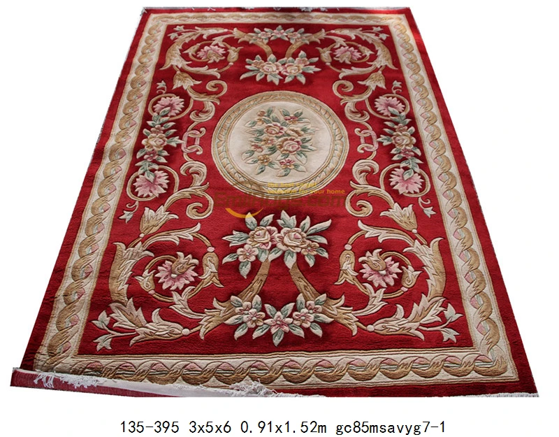 135-395 3x5 Шерстяной французский ковер из толстого плюша, сделанный на заказ, красный ковер 91X152 см, 3'X5' 135 395 - Цвет: 135-395 3x5