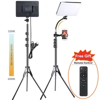 led photo video light photograph selfie panel lamp with tripod adjustable for youtube gaming studio live streaming fill lighting