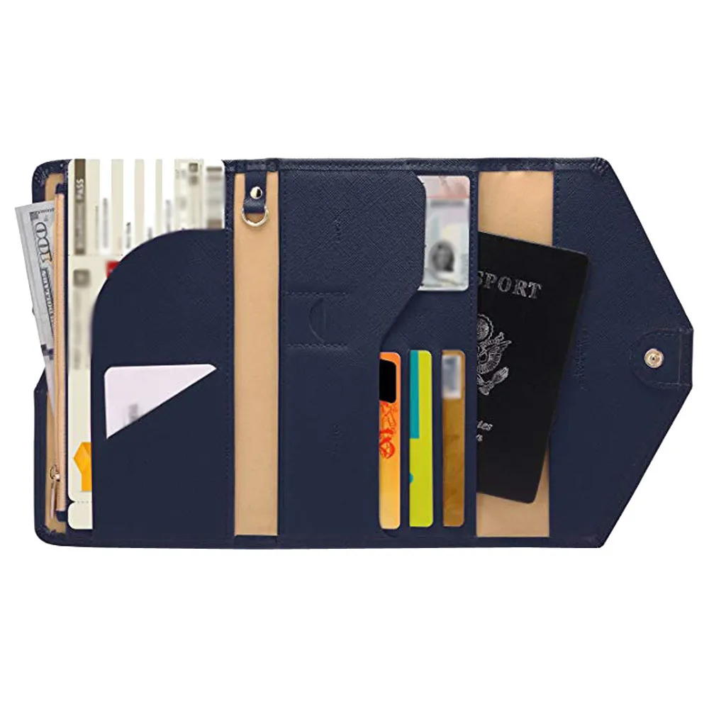 Нейтральный многоцелевой дорожный кошелек для паспорта тройного сложения