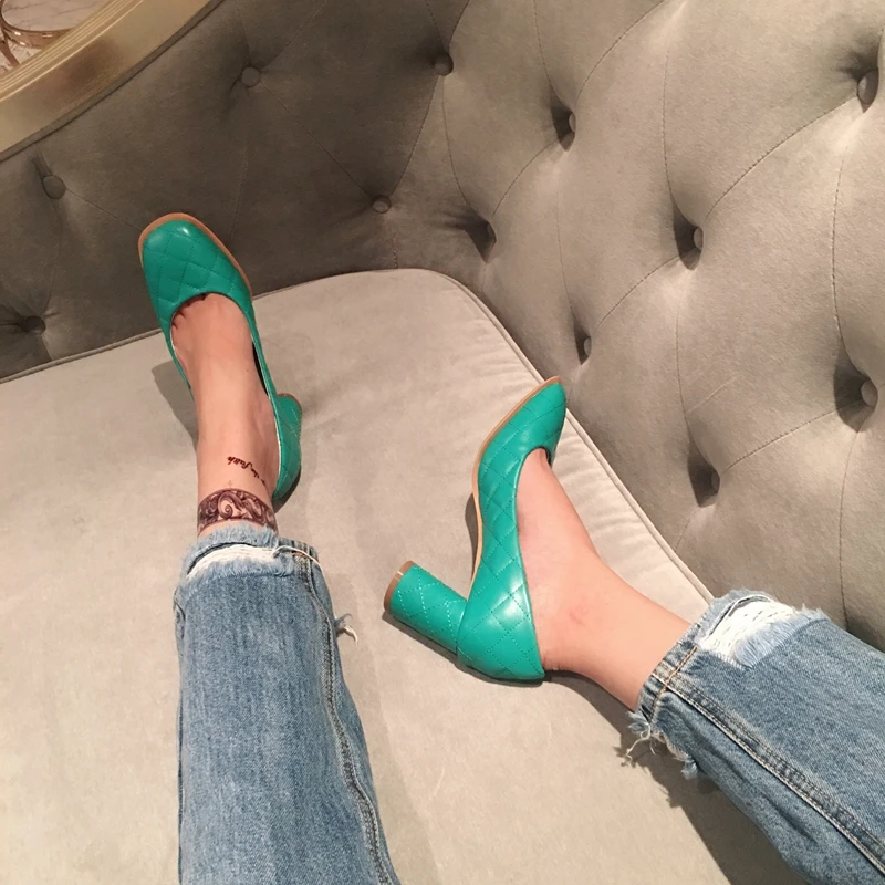 Женская обувь на платформе и каблуке Цвет зеленый женская высоком Дизайнерская