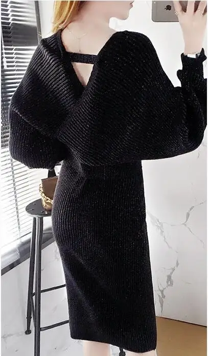 Весна Осень шикарный вязаный комплект из 2 предметов женский модный сексуальный