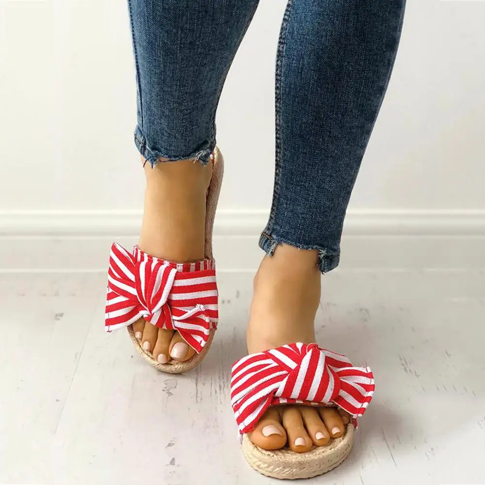 Женские Вьетнамки шлепанцы 42 летние пляжные с бантом босоножки соломенной