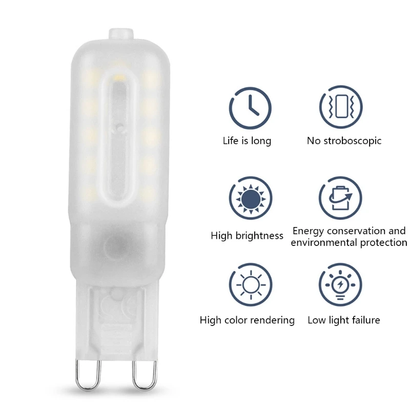 10 шт. G9 светодиодный светильник 5 Вт холодный белый свет 6000K 220V заменяющий галоген