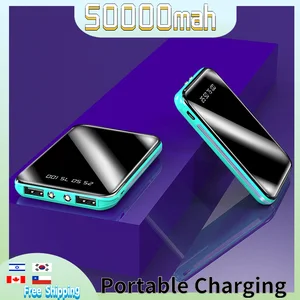 50000mah mini power bank portable charger external battery digital display one way fast charger for xiaomi samsung iphone free global shipping
