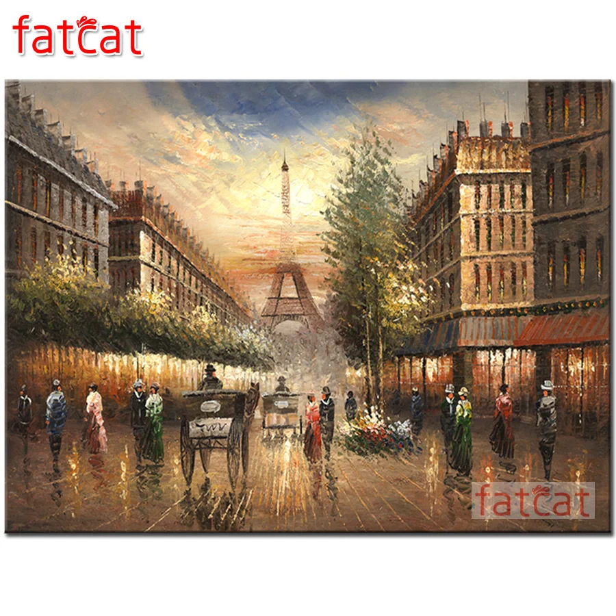 

FATCAT уличный дождливый день пейзаж 5d diy алмазная живопись полная квадратная круглая дрель Алмазная вышивка комплекты, украшение для дома AE2782