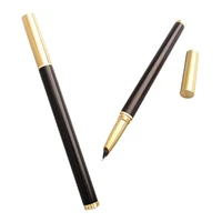 high quality wood 557 fountain pen copper golden trim spin extra fine 0 38mm nib stationery office supplies