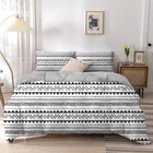 Этнический Племенной геометрический Комплект постельного белья с пододеяльником Бохо Майя Желтое Белое одеяло чехол с наволочками 220x240 220x220