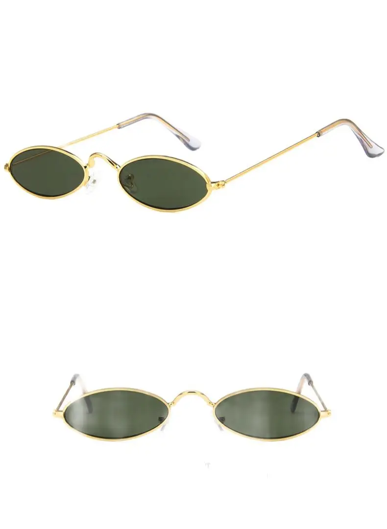 

2021 Small Metal Frame Sunglasses Retro Oval Frame Sunglasses Sunglasses European And American Marines