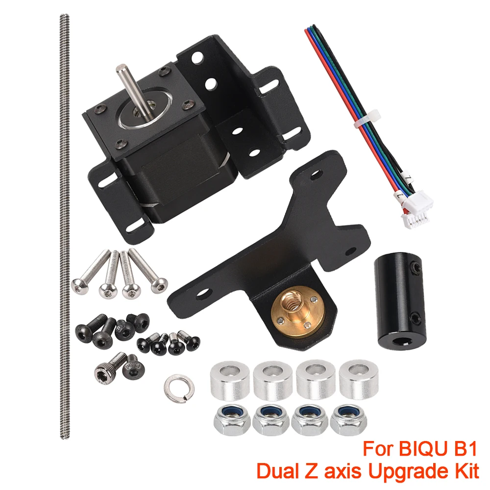 

Dual Z Axis Upgrade Kit Stepper Motor For BIQU B1 3D Printer Parts Brass Lead Screw Nut Coupling Metal Tension VS Ender3 Bracket