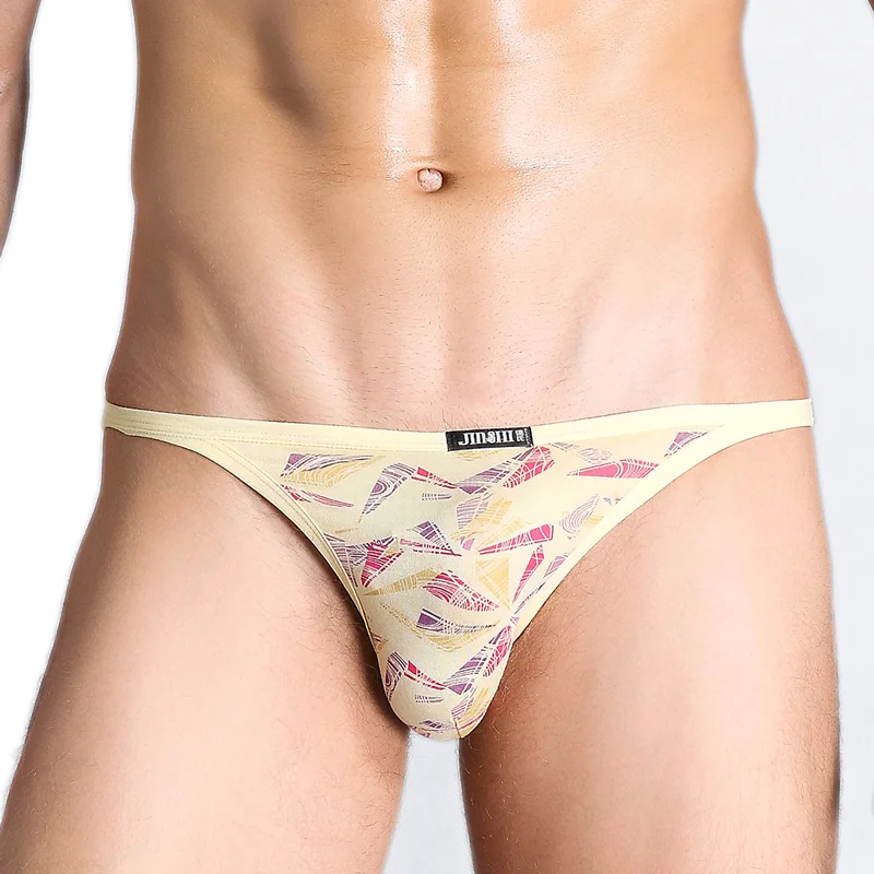 Men's Underwear Briefs Low Rise Print Panties Soft Bamboo Breathable Briefs For Men