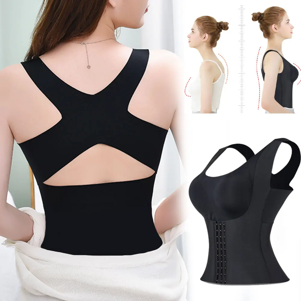 

Women Girdle Posture Corrector Bra Seamless Underwear Slimming Belly Sheath Cross Back Body Fitness Vest body shapers women