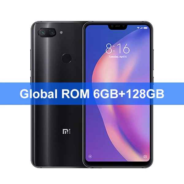 6GB 128GB Black Глобальная ПЗУ, Xiaomi Mi, 8 Lite, 6 ГБ ОЗУ, 128 Гб ПЗУ, мобильный телефон Snapdragon 660, 6,26 дюйма, FHD+ 19:9, полный экран, 24 МП, фронтальная камера - Цвет: 6GB 128GB Black