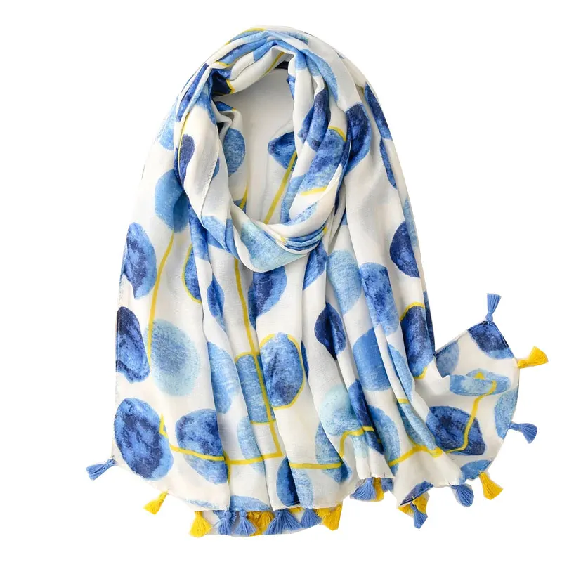 

2021 cotton Handfeeling scarves Summer Women Shawl Printing Hight Quality Hijab Scarf Wholesales Pashmina Female Bandana Tassel