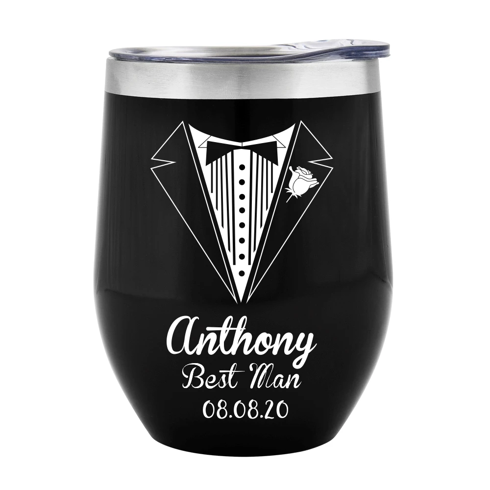 12 унций Персонализированные Выгравированные вина стакан с крышкой Lowball коктейль