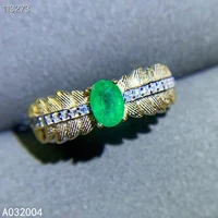kjjeaxcmy fine jewelry 925 sterling silver inlaid natural gemstone emerald female miss girl woman new ring exquisite
