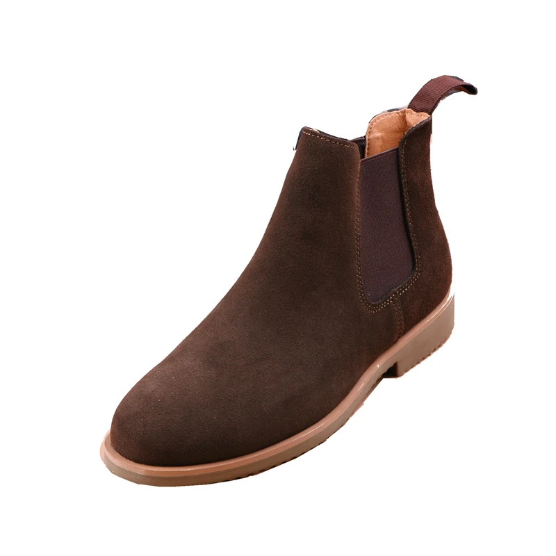 

Мужские замшевые ботинки челси, черные классические ботильоны из кожи, повседневная обувь для осени и зимы, 2019