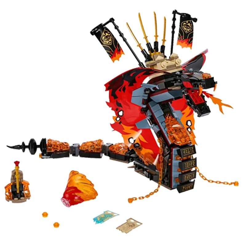 Новинка 2019 ninjagoo Fire Fang Spinjitzu строительные блоки кирпичи кино игрушки для детей