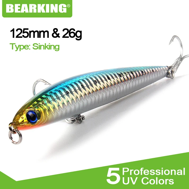 Bearking 1 шт. Карандаш 12 5 см 26 г жесткая рыболовная приманка кривошипная Тонущая