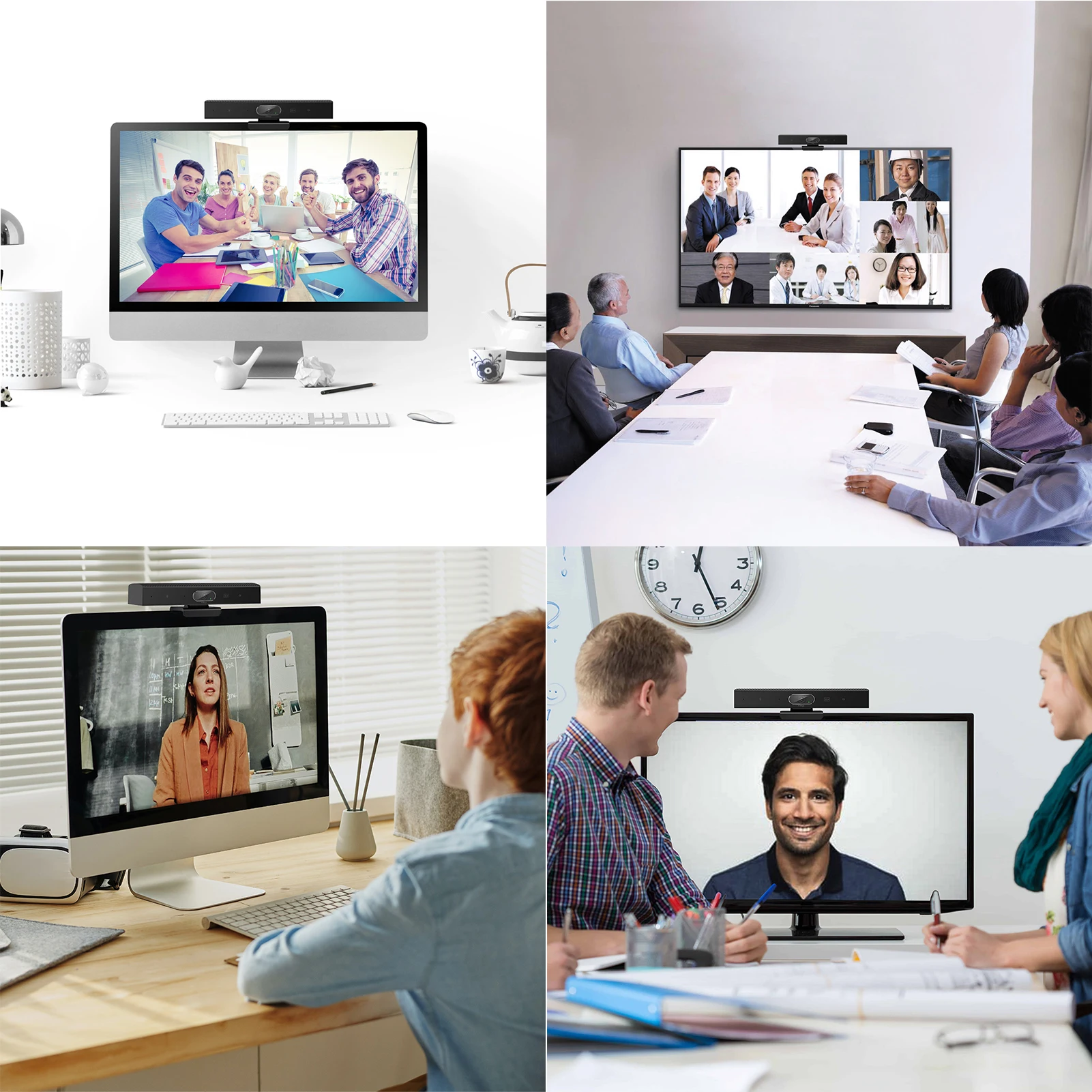 Aibecy 2K Webcam 3-in-1 HD Video Conference Camera Microphone Speaker AI Face Tracking Auto Focus 360° Voice Pickup 4 Megapixel |